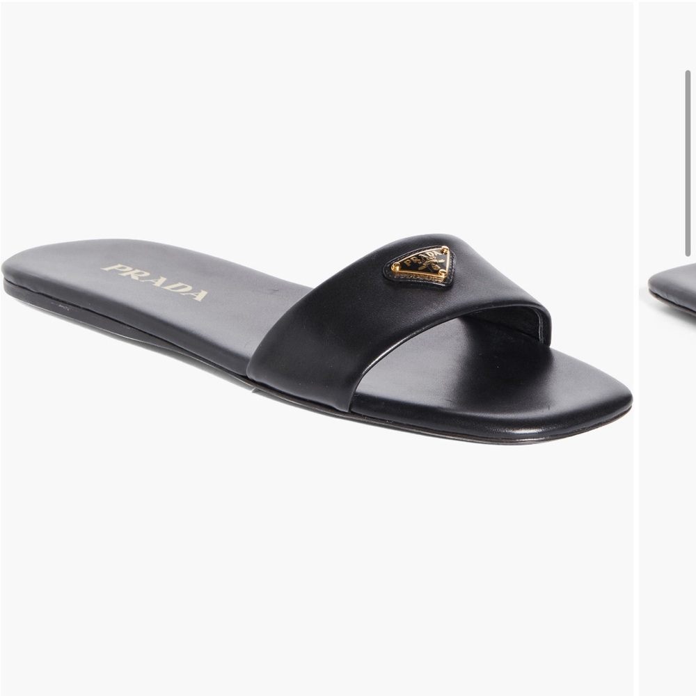 Prada Logo Triangle Slide Sandal
